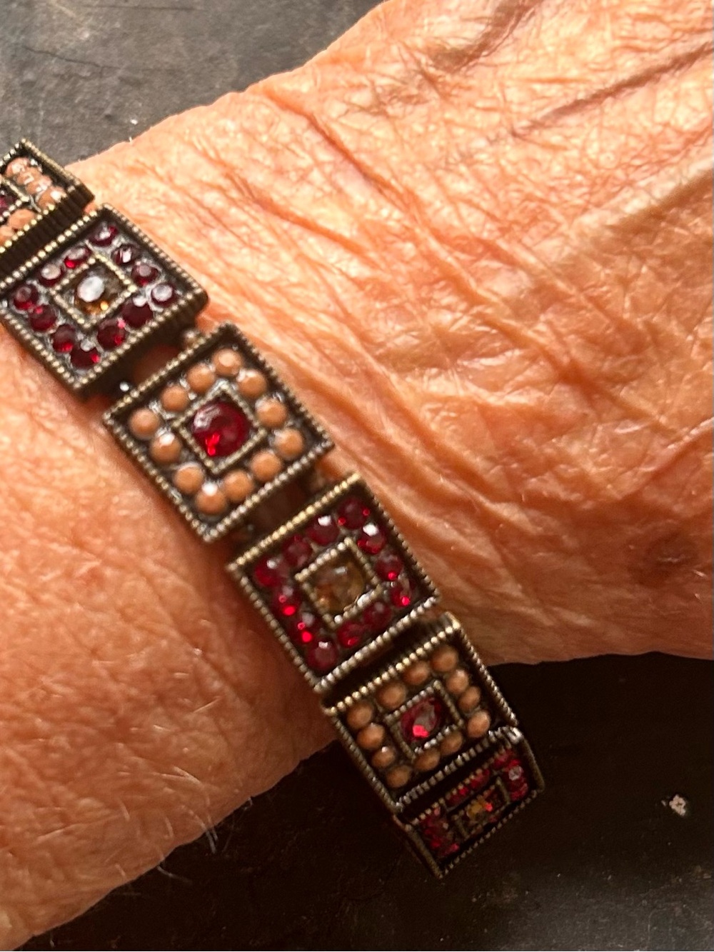 Michal Negrin Vintage-Inspired Crystal and Metal Bracelet